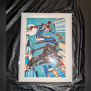 Thony Silas Marvel Comics Spiderman & Agent Venom Original Art 16.5 x 23.5 in